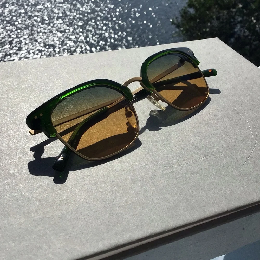 tens Filter Your World Rare Larsson Green Tropic High Sunglasses Metal Frame - Picture 2 of 16